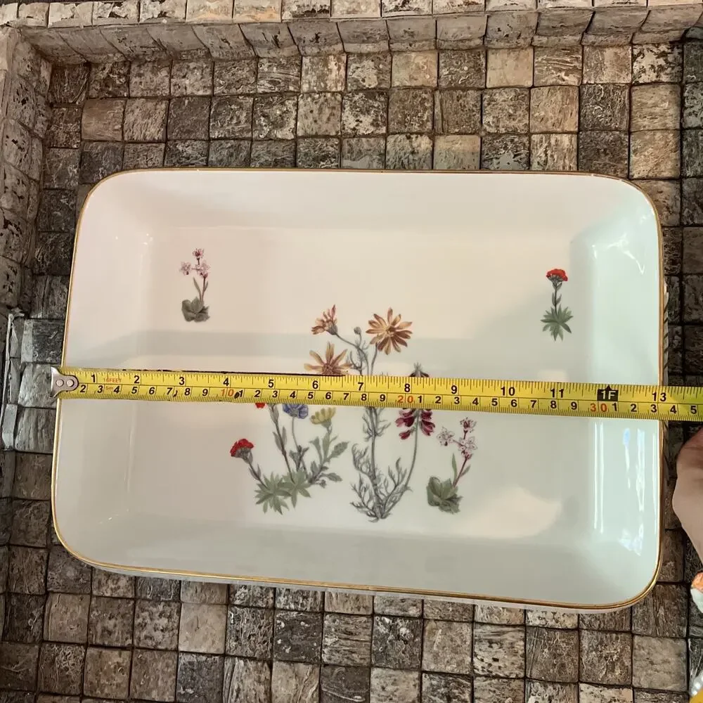 Louis Lourioux France Le Faune Wildflower Porcelain Baking Dish Ramekin Lot 10